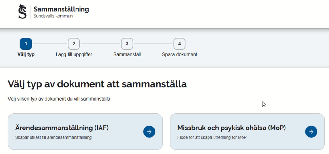 Citizen Support webbapp interface